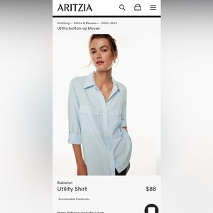 Light blue- XL Babaton Utility Shirt, 100% Tencel/Lyocell